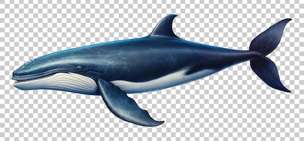 PSD baleia isolada em fundo transparente