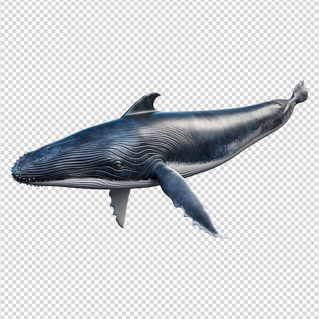 PSD une baleine isolée sur un fond transparent png