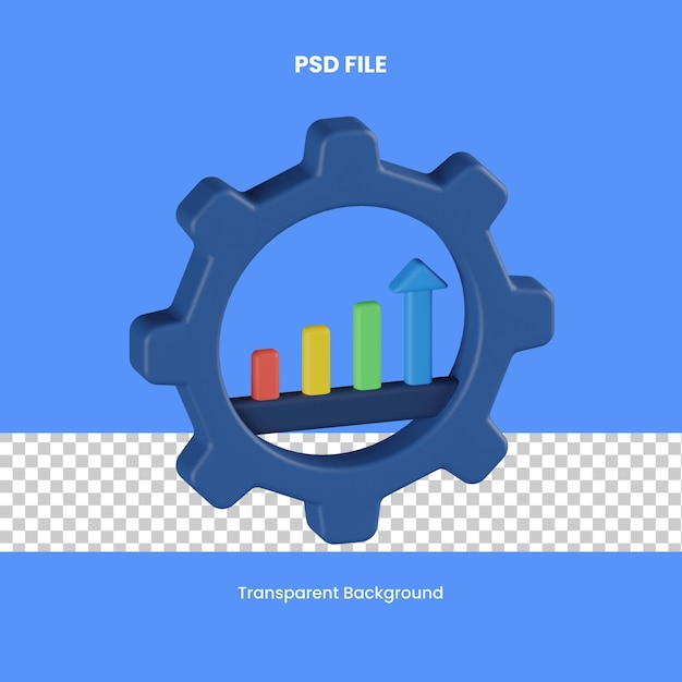 PSD balkendiagramm 3d-rendering symbol illustration analyse