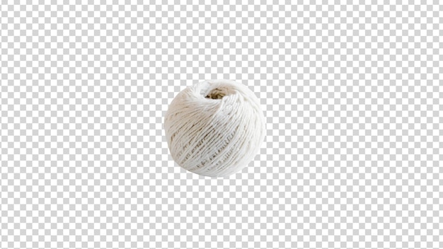 PSD ball aus weißem garn, isoliert auf durchsichtigem hintergrund ball aus garn zum stricken