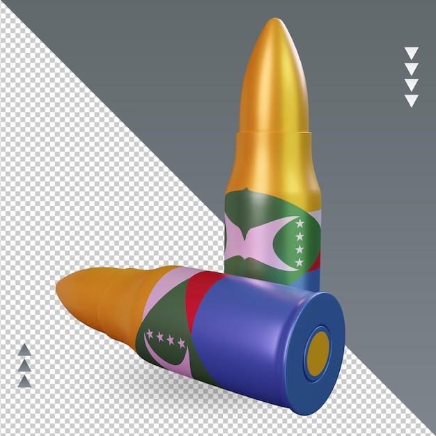 Balle 3d rendu du drapeau des Comores vue de gauche