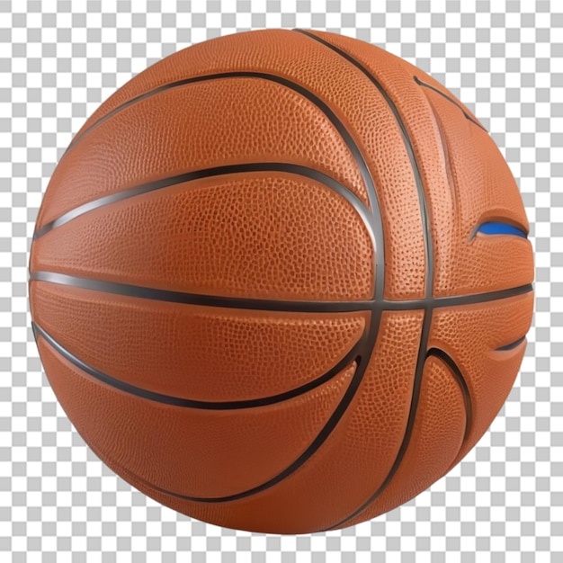 PSD une balle de basket d'une couleur sur un fond transparent