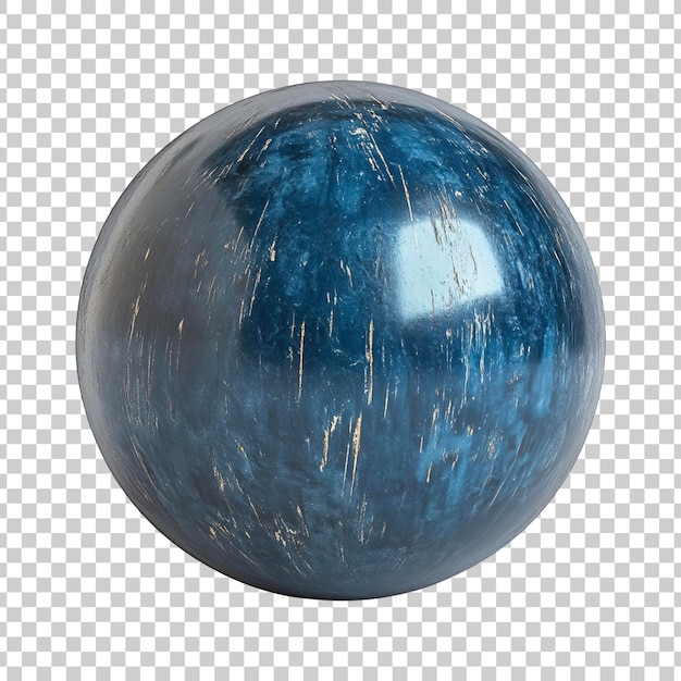 Une balle de bowling de conception unique sur un fond transparent