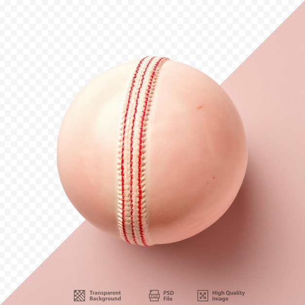 PSD balle de cricket placée seule sur fond transparent