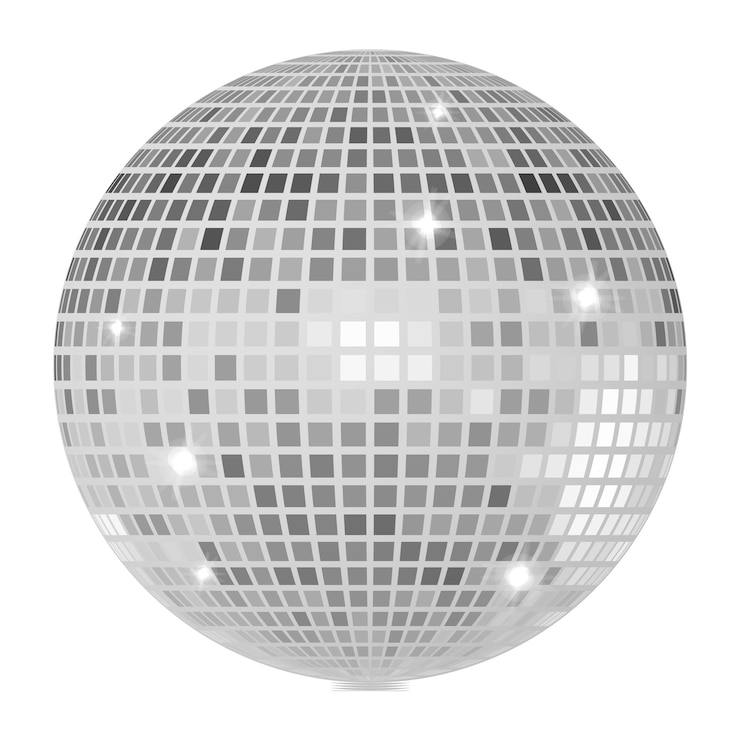 PSD une balle de disco avec une balle d'argent dessus