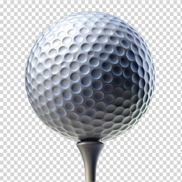 PSD une balle de golf sur un club de golf sur fond transparent