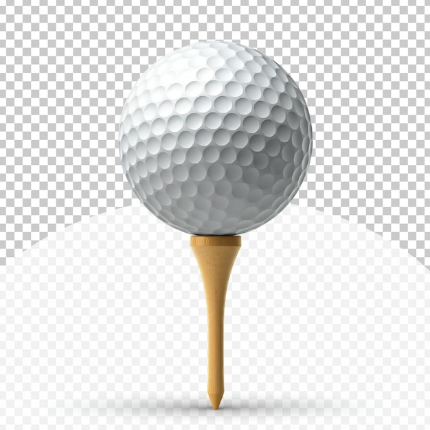 La balle de golf sur le tee avec un fond transparent