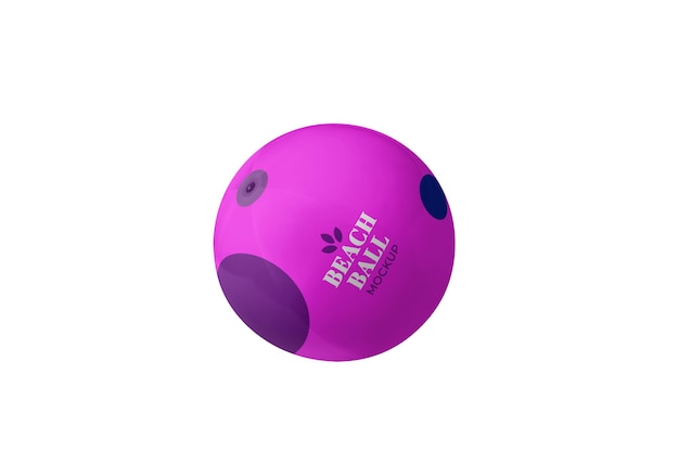 Une balle de plage rose et violette