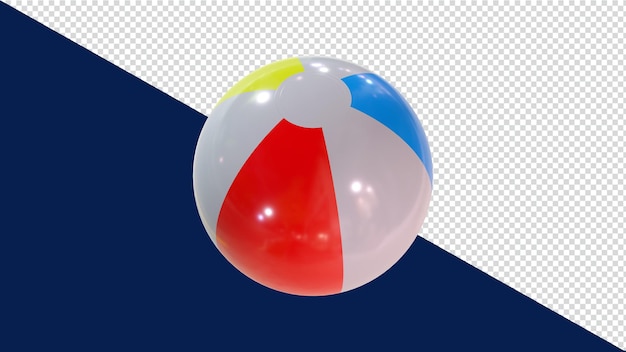 PSD une balle de plage tricolore brillante