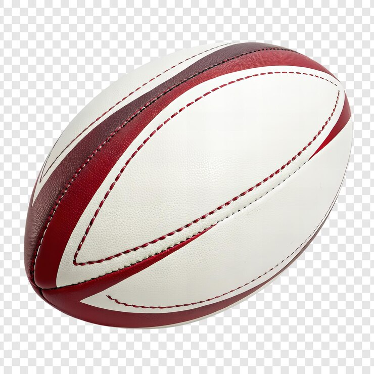 PSD une balle de rugby blanche et rouge