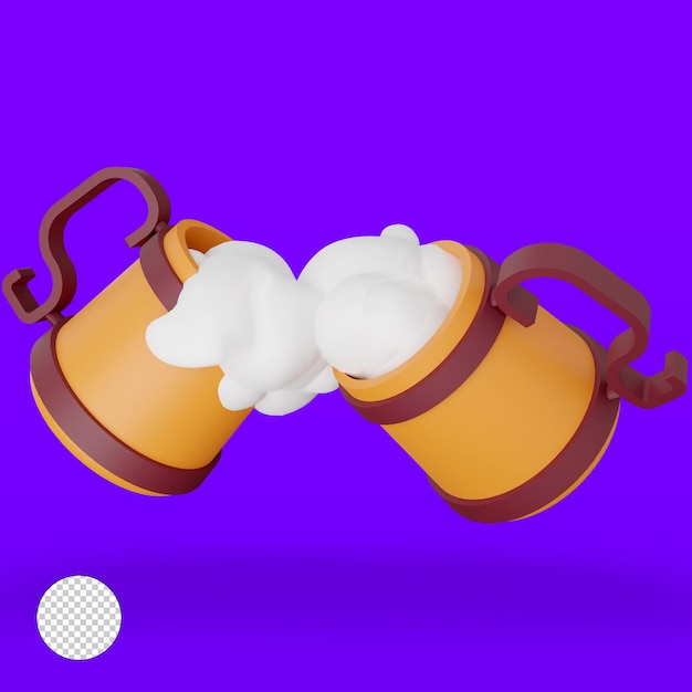 PSD baller beer illustration 3d octoberfest