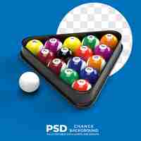 PSD balles de billard rendu en 3d