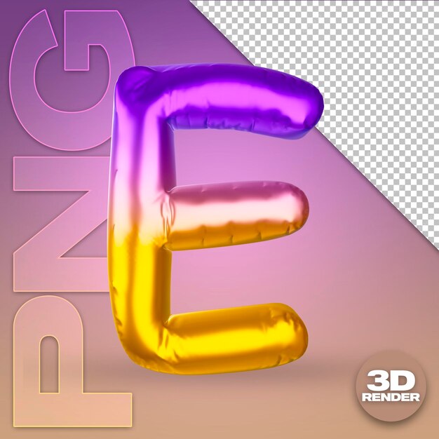 PSD ballon 3d dégradé lettre exa