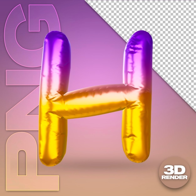 PSD ballon 3d dégradé lettre hxa