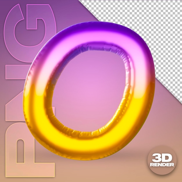 PSD ballon 3d dégradé lettre o