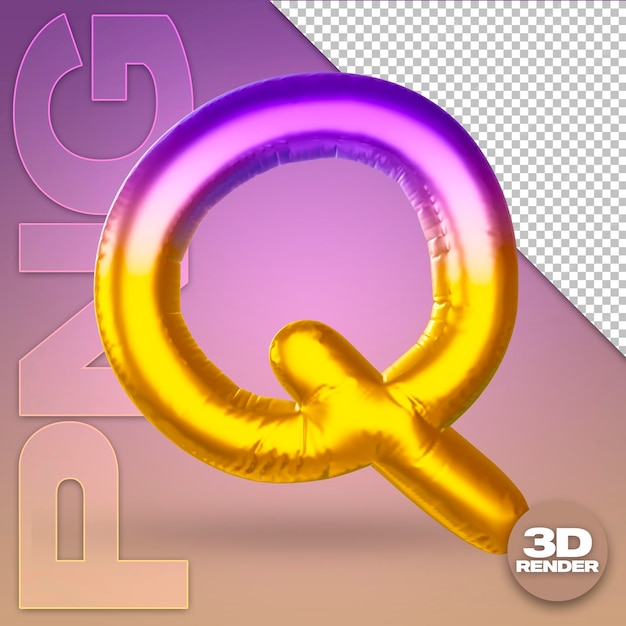 PSD ballon 3d dégradé lettre q