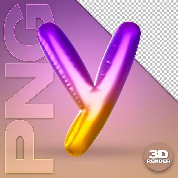 PSD ballon 3d dégradé lettre y