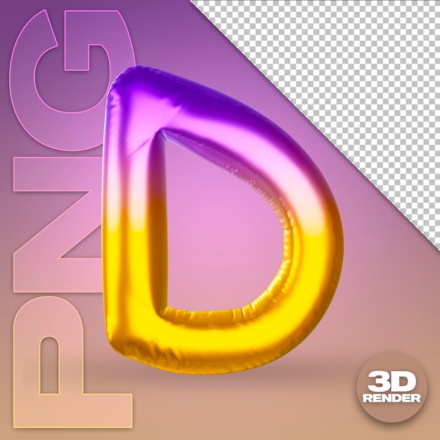 PSD ballon 3d dégradé lettre d