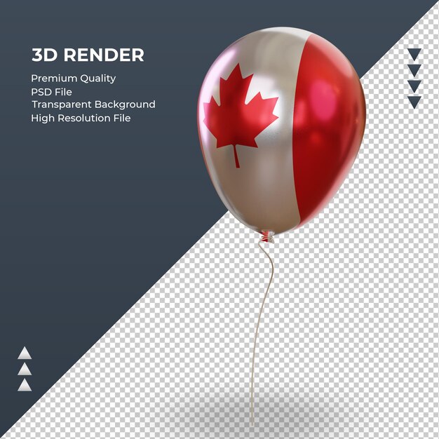 Ballon 3d Drapeau Canada Feuille Réaliste Rendu Vue De Droite