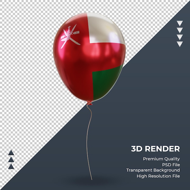 Ballon 3d Drapeau Oman Feuille Réaliste Rendu Vue De Face