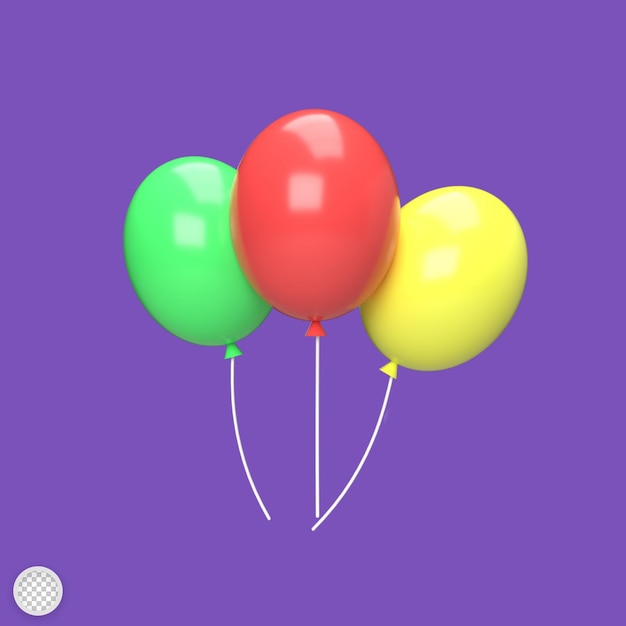 Ballon 3D-Modell im Cartoon-Stil Render-Illustration