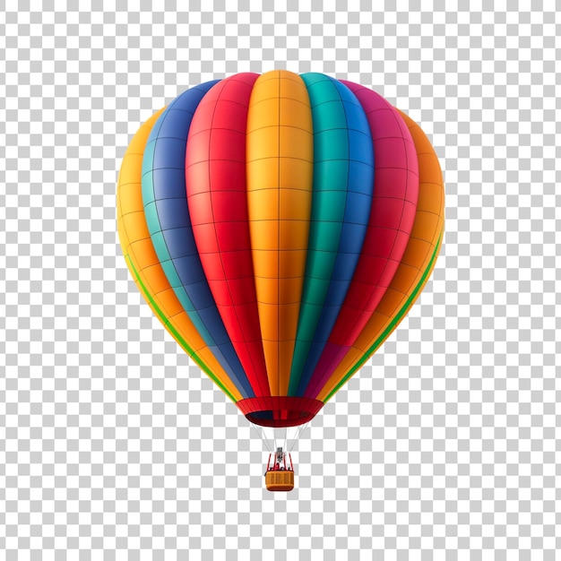 PSD ballon à air chaud coloré sur un fond transparent