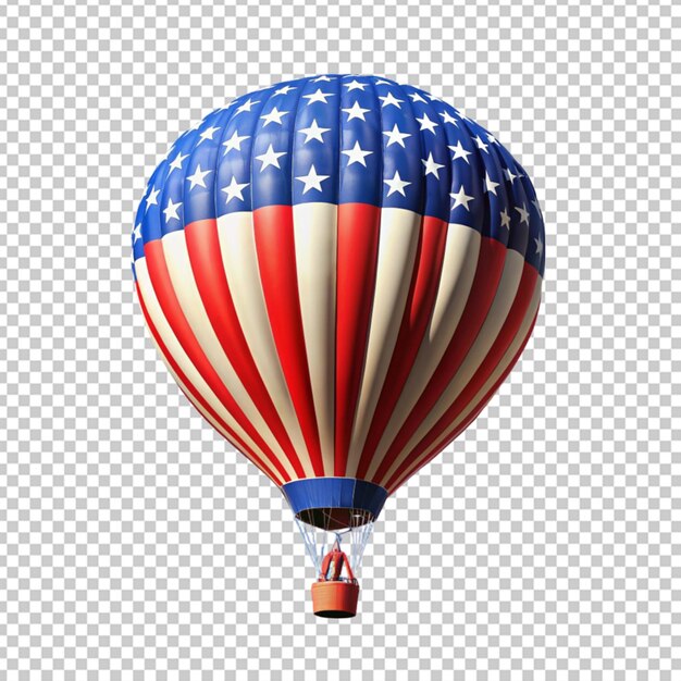 PSD ballon à air chaud avec drapeau américain