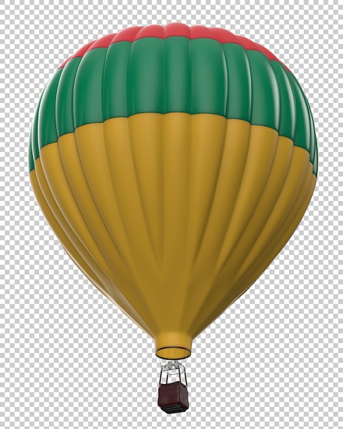 PSD ballon à air chaud sur fond transparent illustration de rendu 3d