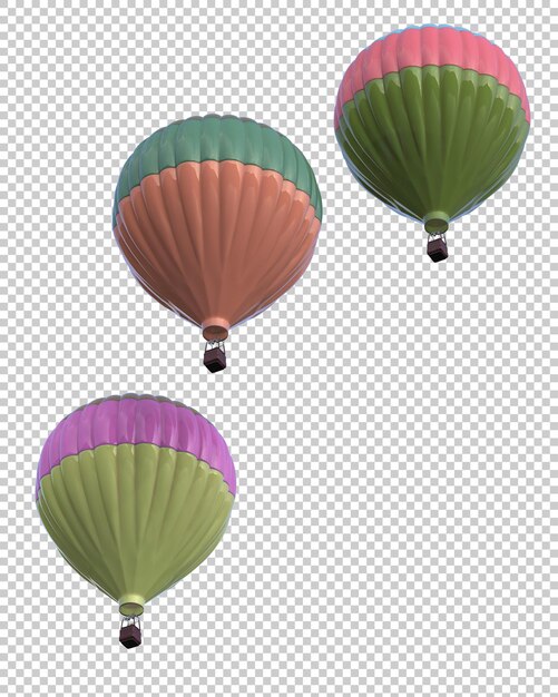 Ballon à Air Chaud Sur Fond Transparent Illustration De Rendu 3d