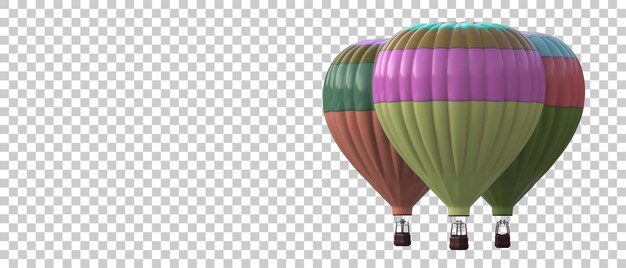 PSD ballon à air chaud sur fond transparent illustration de rendu 3d