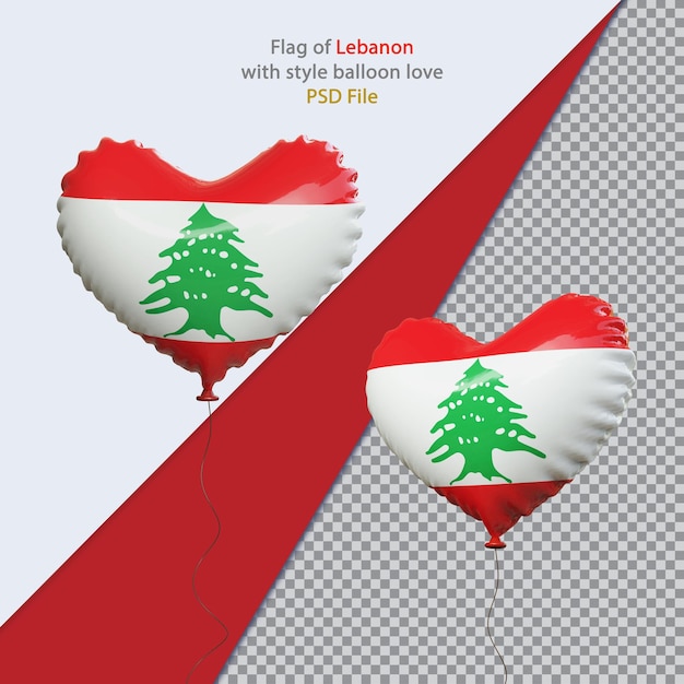 Ballon Amour Drapeau National Du Liban Réaliste