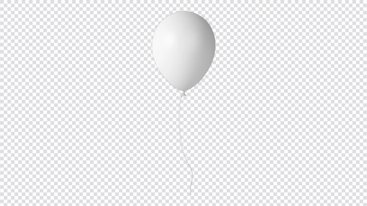 PSD ballon blanc flottant sur un fond minimaliste, un fond transparent