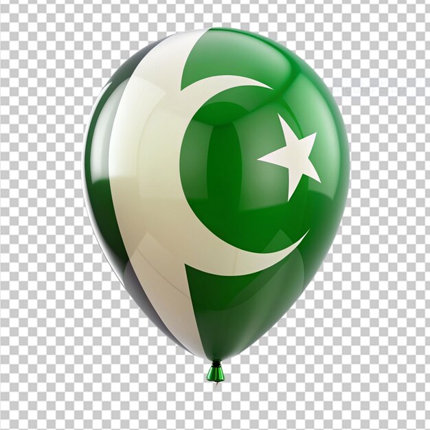 PSD ballon du drapeau du pakistan sur un fond transparent