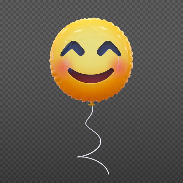 Ballon Emoji timide 3D
