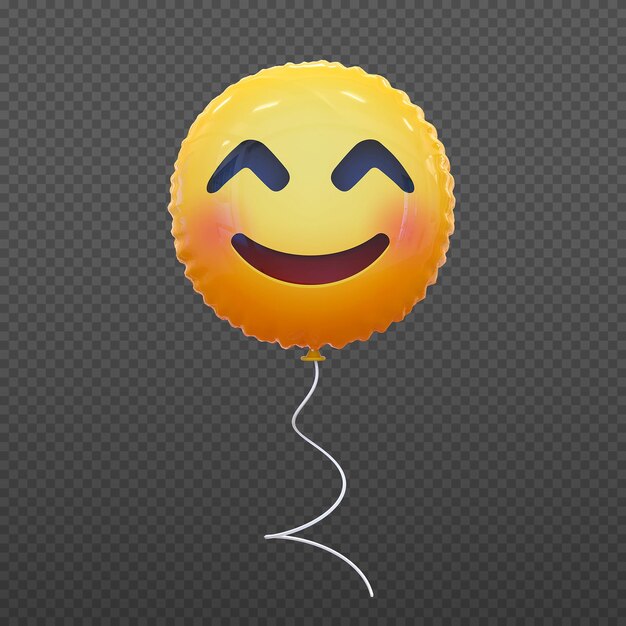 PSD ballon emoji timide 3d