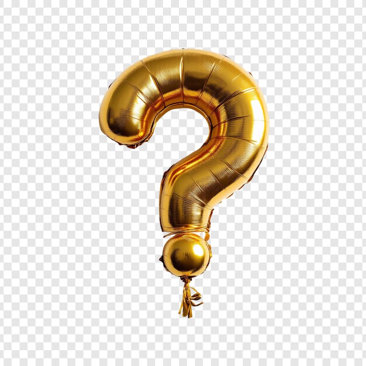 PSD ballon en feuille d'or marque d'interrogation décoration de fête enigme enquête