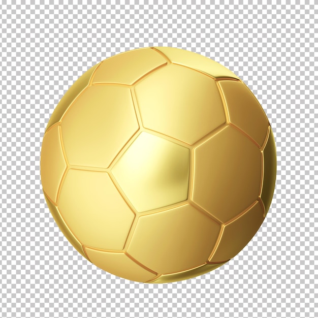 Ballon De Football 3d Doré Avec Fond Transparent