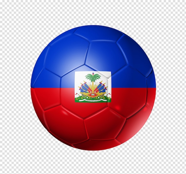 Ballon de football 3D avec drapeau de l'équipe d'Haïti