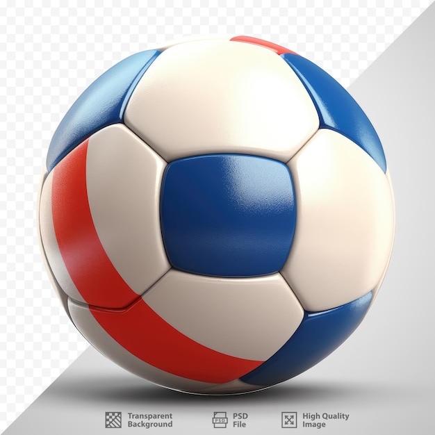 PSD un ballon de football avec un ballon de football rouge, blanc et bleu.