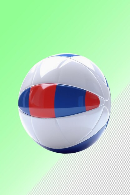 Un Ballon De Football Bleu Et Blanc Avec Une Bande Rouge Sur Le Fond