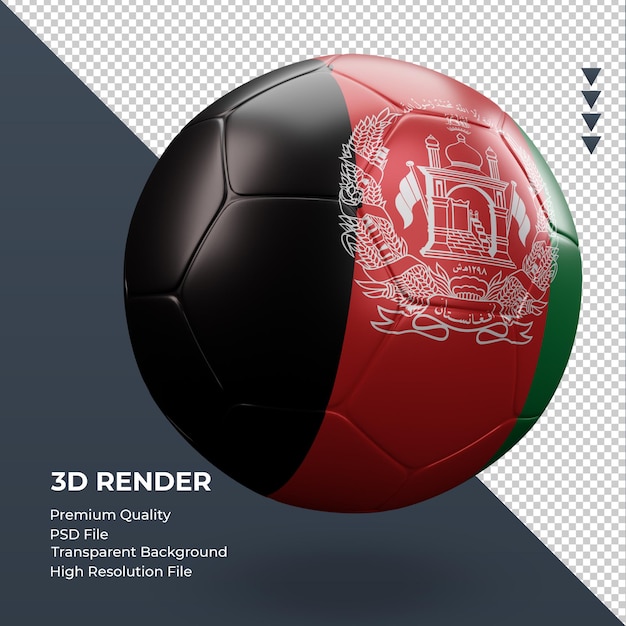 Ballon De Football Drapeau Afghanistan Rendu 3d Réaliste Vue Gauche