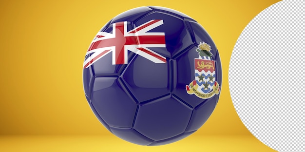Ballon De Football Réaliste 3d Avec Le Drapeau Des îles Caïmans Dessus Isolé Sur Png Transparent