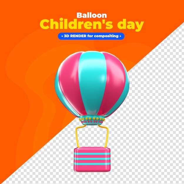 Ballon in 3D-Render für Design-Komposition