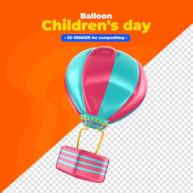 Ballon in 3D-Render für Design-Komposition