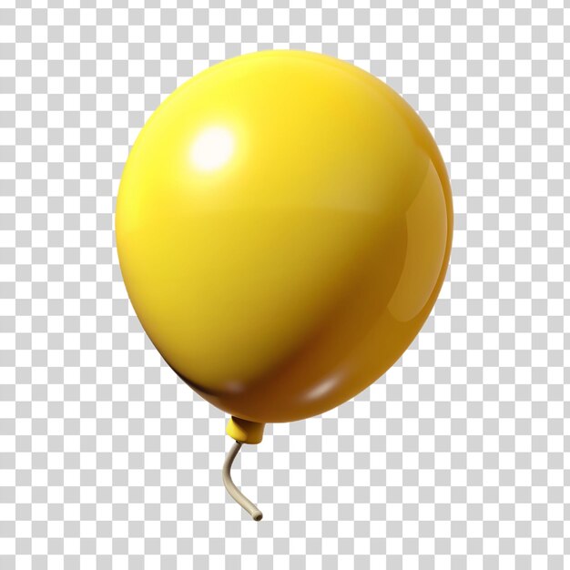 PSD ballon jaune 3d isolé sur un fond transparent