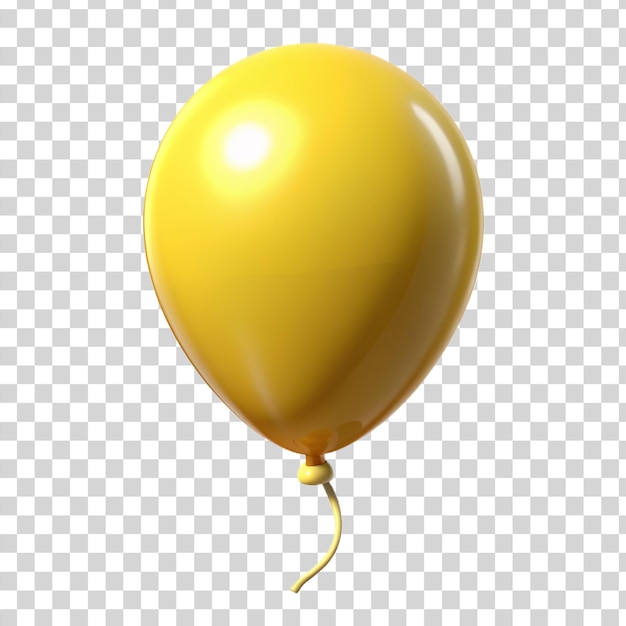 PSD ballon jaune 3d isolé sur un fond transparent