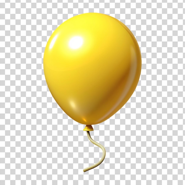 Ballon Jaune 3d Isolé Sur Un Fond Transparent