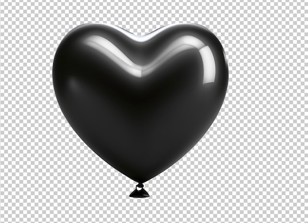 Ballon noir 3D en forme de coeur