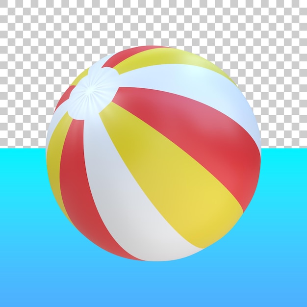 PSD ballon de plage illustration 3d sur fond transparent isolé psd premium