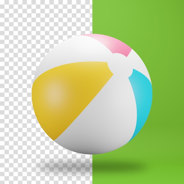 PSD ballon de plage rayé de rendu 3d